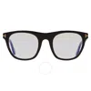 Tom Ford Blue Light Block With Grey Gradient Clip-on Oval Men's Eyeglasses Ft5895-b 001 51 In Black / Blue