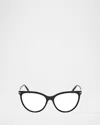 Tom Ford Blue Light Blocking Cat-eye Glasses In Black/t Logo/blue Block