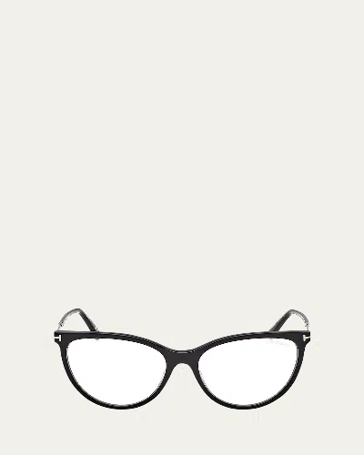 Tom Ford Blue Light Blocking Cat-eye Glasses In Black