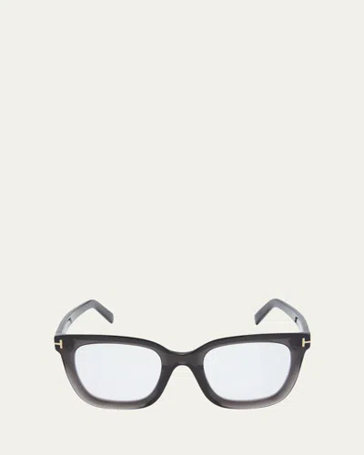 Tom Ford Blue Light Blocking Square Acetate Glasses In Black