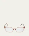 Tom Ford Blue Light Blocking Two-tone Acetate Cat-eye Glasses In Pink