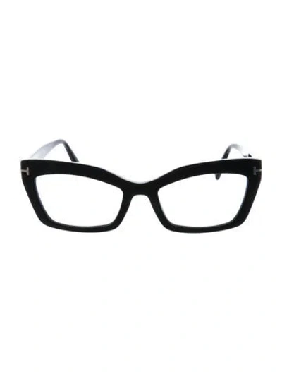 Pre-owned Tom Ford Blue Light Cat-eye Eyeglasses In Black