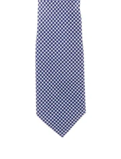 Pre-owned Tom Ford Blue Pattern Print Tie