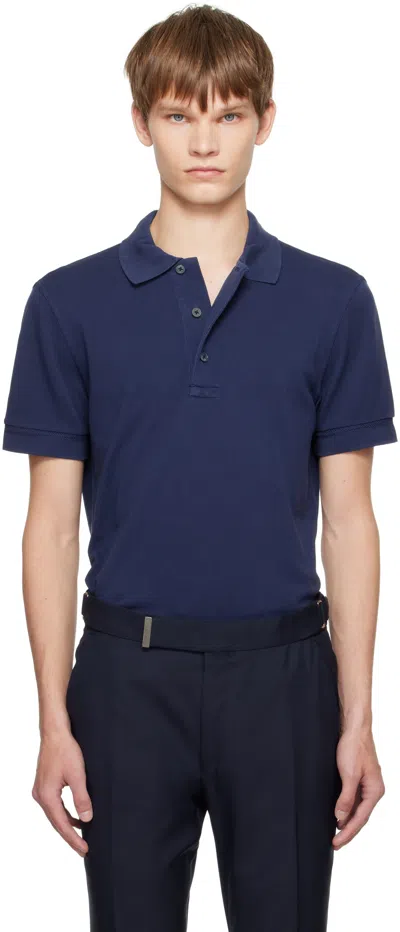 TOM FORD BLUE PIQUET POLO