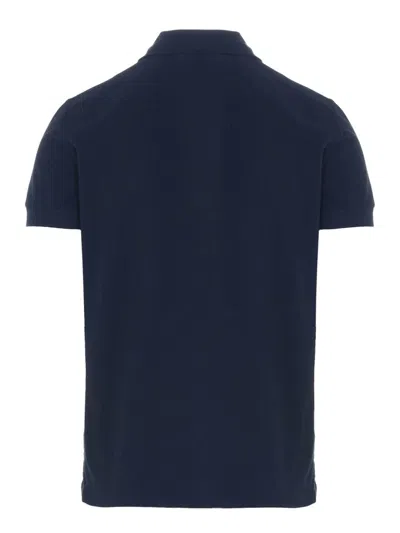 Tom Ford Blue Polo T-shirt With Embroidered Tone On Tone Logo In Cotton Man