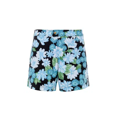 Tom Ford Blue Polyamide Swim Shorts In Multi