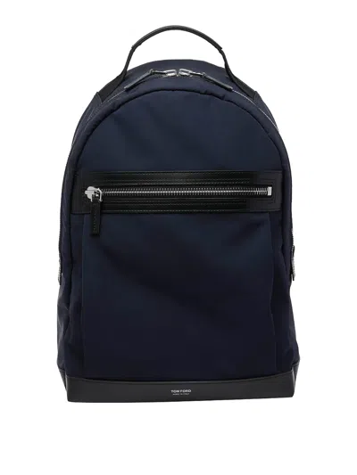 Tom Ford Blue Recycled Nylon Backpack