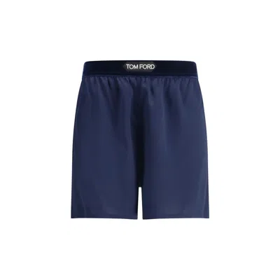 Tom Ford Blue Silk Bermuda Shorts