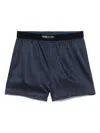 Tom Ford Silk Shorts With Elasticated Waistband And Satin Finish In Blue