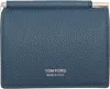 Tom Ford Blue Soft Grain Leather Bifold Money Clip Card Holder