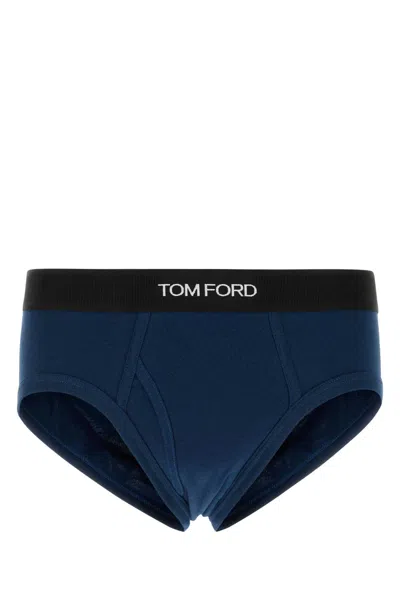 Tom Ford Blue Stretch Cotton Slip