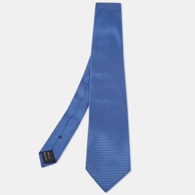 Pre-owned Tom Ford Blue Stripe Patterned Silk Tie