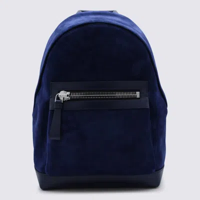 Tom Ford Blue Suede Backpack
