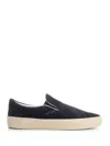 Tom Ford Blue Suede Slip On In Blue