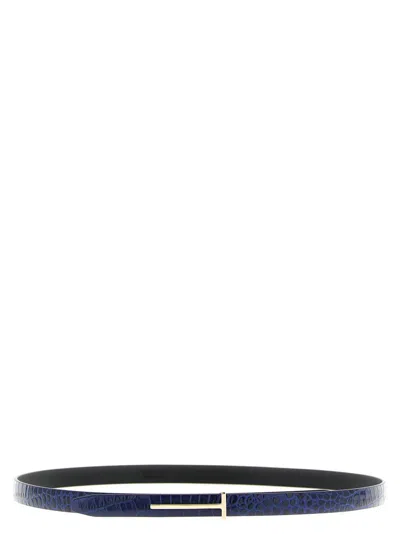 Tom Ford Blue Textured Belt