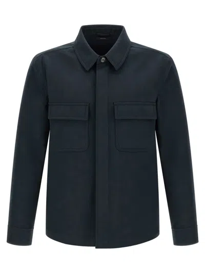 TOM FORD MEN BLUE TWILL OVERSHIRT