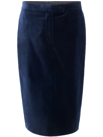 Tom Ford Blue Velvet Midi Skirt