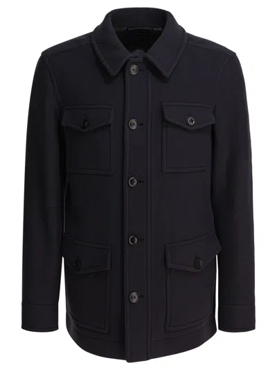 Tom Ford Blue Wool Coat