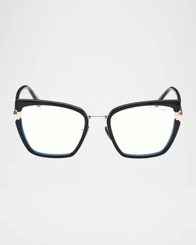 Tom Ford Blue-light Acetate Butterfly Optical Glasses In Neutral