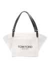 Tom Ford Small Canvas Tote Bag In White