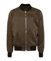 Tom Ford Ribbed Bomber Jacket With Button Accents In Green