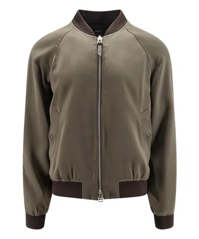 Tom Ford Bomber Jacket In Green