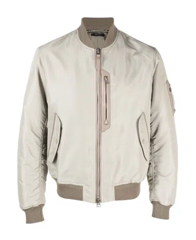 Tom Ford Bomber Jacket In Neutral