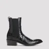 Tom Ford Embossed Leather Ankle Boots In Black