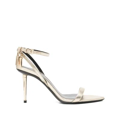 Tom Ford Ankle-strap Padlock Sandals In Gold