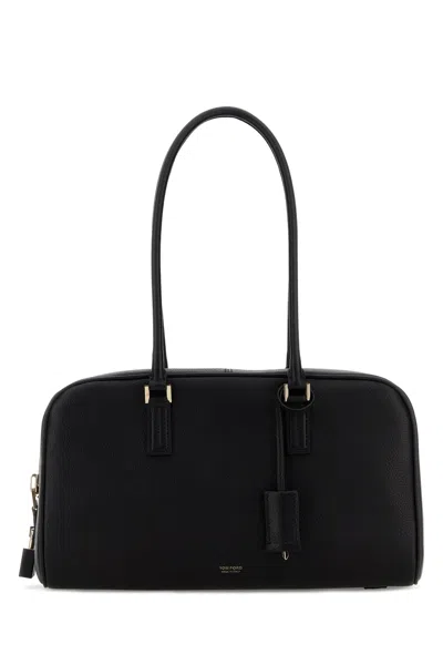 Tom Ford Small Leather Shoulder Bag In Black