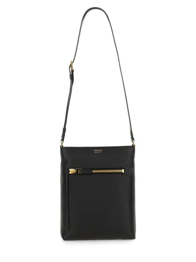 Tom Ford Borsa A Tracolla In Pelle In Black