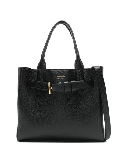 Tom Ford Audrey Tote Bag With Belt Detail In Black