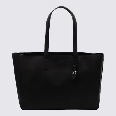 TOM FORD TOM FORD BLACK LEATHER TOTE