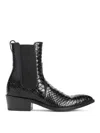 Tom Ford Shiny Python Stamped Leather Chelsea Boots In Black