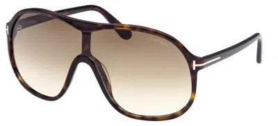 Pre-owned Tom Ford Bottega Veneta Bv1281s Black/grey (001) Sunglasses In Brown Shaded