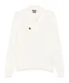 Tom Ford Knitwear With Shawl Collar And Button Detail In White