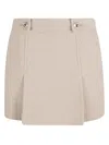 Tom Ford Pleated Virgin Wool Boucle Mini Skirt In Milky Beige