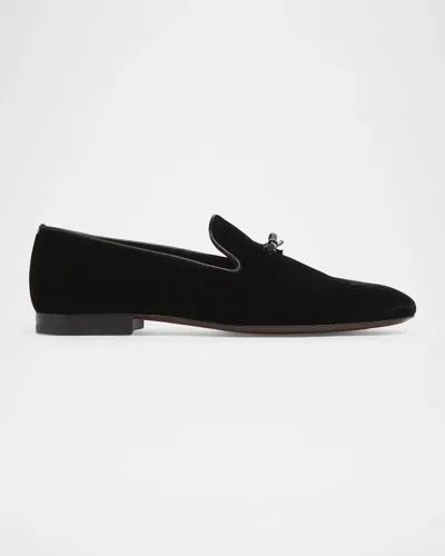 Tom Ford Boutique Men & Apos;s Scott Velvet Loafer Slippers In Black