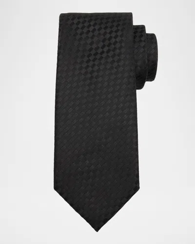 Tom Ford Boutique Men & Apos;s Silk Check Jacquard Tie In Black