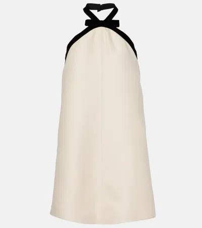 TOM FORD BOW-DETAIL WOOL AND SILK CRÊPE MINIDRESS