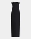 Tom Ford Bow Strapless Column Gown In Black