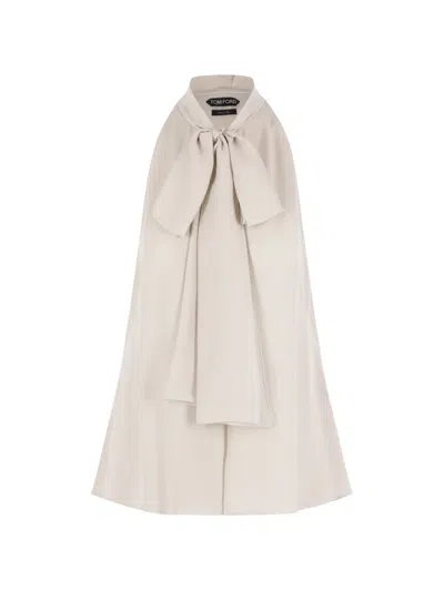 Tom Ford Bow-detail Halterneck Top In Neutral