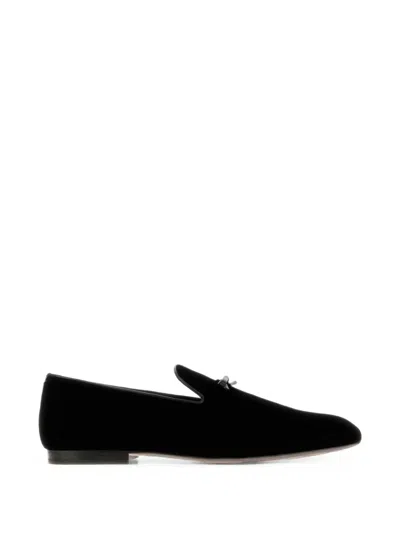 Tom Ford Scott Bow-detailed Velvet Loafers In Green