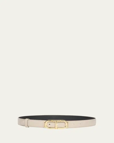 Tom Ford Box Palmellato Leather Belt In Light Beige