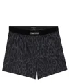 Tom Ford Leopard-print Stretch-cotton Boxers Briefs In Blue