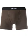 Tom Ford Logo-waistband Cotton Boxers In Green