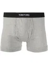 Tom Ford Logo-embroidered Cotton-blend Jersey Boxers In Grey