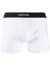 Tom Ford Logo Print Cotton Trunks In White