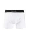 Tom Ford Logo Print Cotton Trunks In White