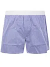Tom Ford Striped Boxer Shorts In Breathable Fabric In Blue